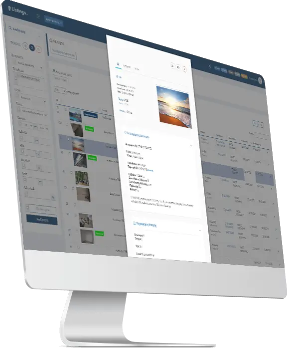 μεσιτικό πρόγραμμα - desktop περιβάλλον του Listings CRM